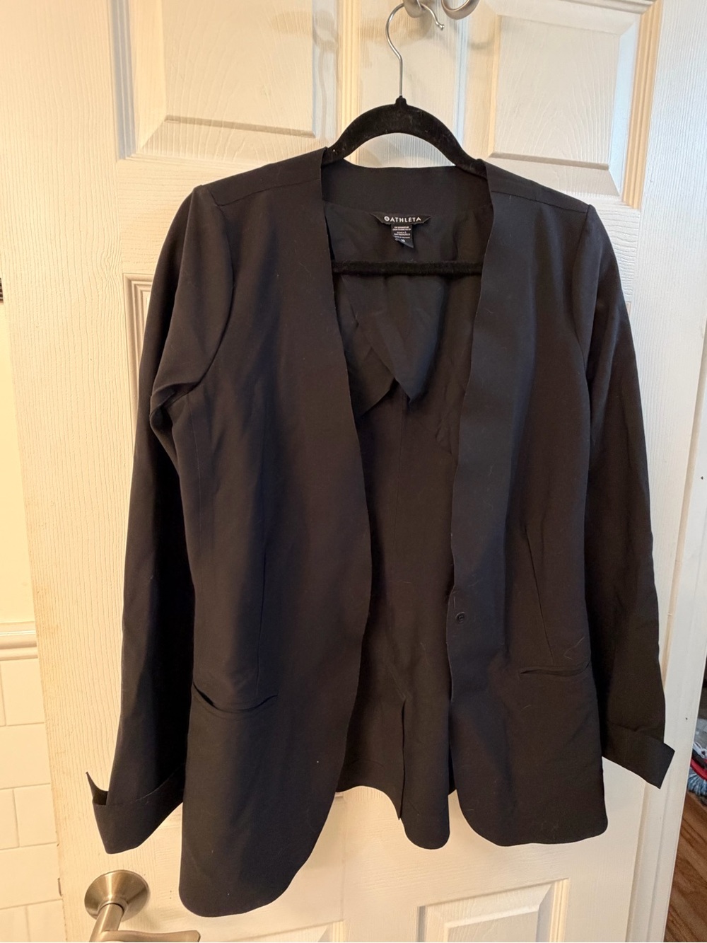 Athleta Black Open-Front Blazer Jacket